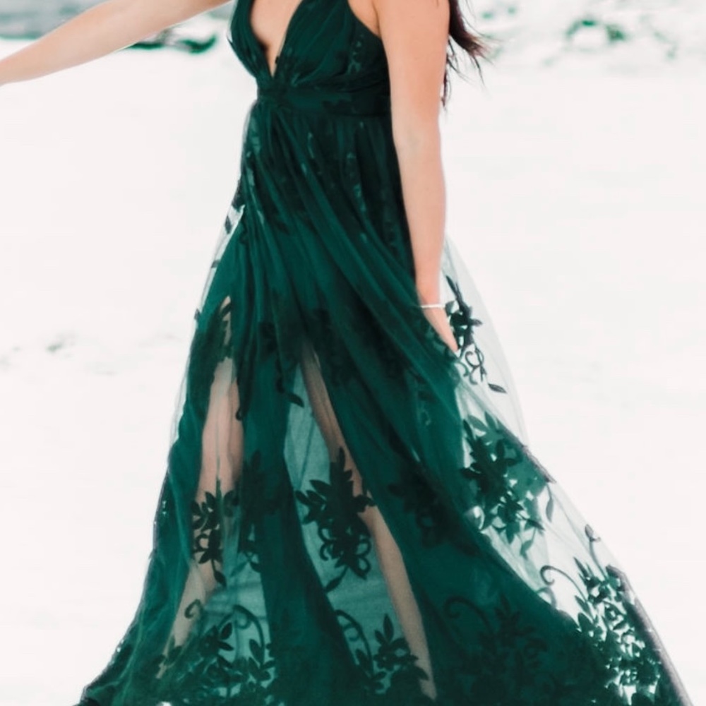 Emerald green gown